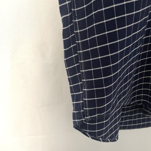 Vintage Tommy Hilfiger Navy Blue Windowpane  Button Up Shirt Long-Sleeve L Crest - Picture 2 of 11